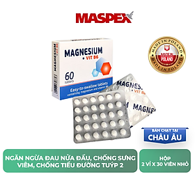 Thực phẩm chức năng viên uống MASPEX MAGNESIUM+VIT.B6 bổ sung Magie