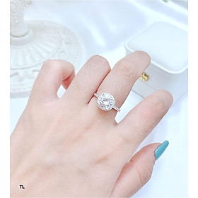 Nhẫn bạc nữ mặt đá tròn chất liệu bạc s925 MS064