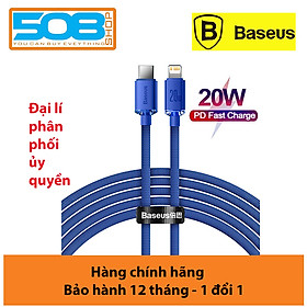 Cáp sạc nhanh và truyền dữ liệu Ba-se-us PD 20W, Ba-se-us Crystal Shine Series Fast Charging Data Cable C to iP 20W - Hàng chính hãng