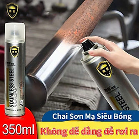 Sơn Bạc Mạ Crom Sơn Xịt Mạ Sáng Bóng 350ml Chai Sơn Mạ Siêu Bóng Làm Mới Ô tô Xe Máy, Vật Dụng Trang Trí