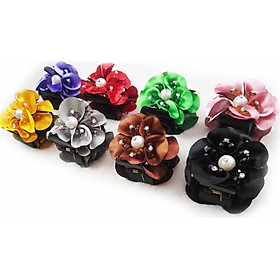 Kẹp tóc đính pha lê ngọc trai loại bông lớn