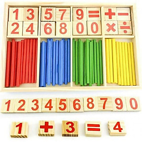 Đồ chơi bằng gỗ Bộ que tính học toán - Đồ chơi thông minh cho bé