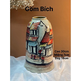 Mua Bình Hoa Lọ Hoa Dáng Chuông Cao 30cm Khắc Tay Vẽ Tay Thủ Công Nhiều Mẫu Men Đẹp Gốm Sứ Bát Tràng - Gốm Bích