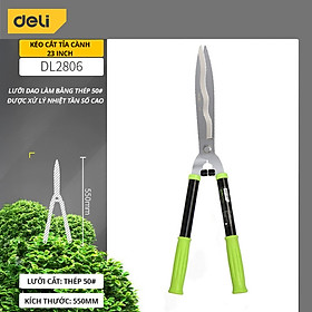 Kéo Cắt Tỉa Cành Cây Deli Chính Hãng 8inch - Lưỡi Thép Sắc Bén, Siêu Bền, Tay Cầm Đệm Cao Su An Toàn, Chắc Chắn DL580201 - Cán dài 23 inch