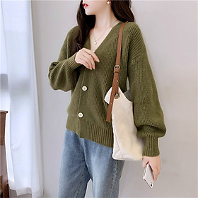 Hình ảnh Áo cardigan len nữ dáng lửng tay bồng trẻ trung ArcticHunter, thời trang thương hiệu chính hãng