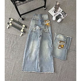 Chân Váy Jeans Nữ Dáng Dài Midi Xẻ Sau Tua Gấu Váy Bò Nữ Dáng Dài Cạp Cao Fullsize