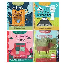 Sách - Combo tương tác Song ngữ - Slide and see cho bé học Tiếng Anh (4 cuốn)