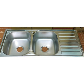 Mua COMBO chậu chén inox 2 hộc 1 cánh + vòi rửa chén cắm chậu cần mềm inox 304+ dây cấp nước