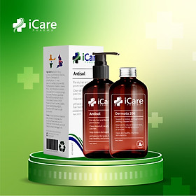 Combo Phục Hồi Tóc Hư Tổn, Ngăn Ngừa Rụng Tóc - Bộ Đôi Chăm Sóc Hoàn Hảo Dermato 200 & Antisol | Thương Hiệu iCare Pharma