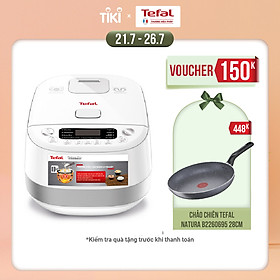 Nồi cơm điện cao tần Tefal RK808168 1.5L - 1200W - Công nghệ Fuzzy logic - Lòng nồi niêu dày 3mm với 5 lớp tích hợp - Ứng dụng công nghệ điện từ IH - Hàng chính hãng