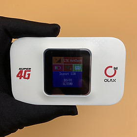 Bộ Phát Wifi Từ Sim 4G LTE OLAX MF982  Tốc Độ 150Mb Màn Hình LCD Hiển Thị Thông Minh Pin 3000mAh Dùng 12 Giờ - Hàng Chính Hãng - Trắng