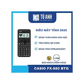 Máy tính học sinh Casio Fx-880BTG màu đen dành cho học sinh cấp 2 cấp 3 lớp 6 đến lớp 12 chuyên dụng mang vào phòng thi