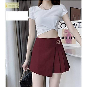Quần giả váy nữ XẾP LY 2 KHOEN phối lưng thun co giãn chất tuyết mưa siêu xinh xắn