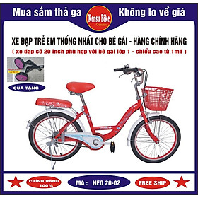 Xe đạp trẻ em nữ Thống Nhất Neo 20-02 ( 20 inch ) - HÀNG CHÍNH HÃNG ( TẶNG THÊM 1 ĐÔI BÁNH PHỤ XE 20 INCH )