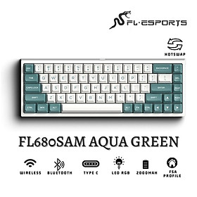 Bàn phím cơ FL-Esports FL680SAM (Night Black/Peach/Aqua Green/Purple/Banana) 3 mode - Hàng chính hãng