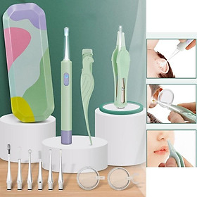 Bộ Dụng Cụ Lấy Ráy Tai Có Đèn Led 4 Món cao cấp Kèm Hộp Đựng Cao Cấp Có Sử Dụng Cổng Sạc USB