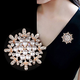 Trâm cài áo nữ hình bông tuyết đính đá sang trọng
