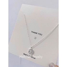 Dây chuyền bạc Ý khảm trai,Vòng cổ bạc nữ khảm trai đuôi cá-Minh Tâm Jewelry