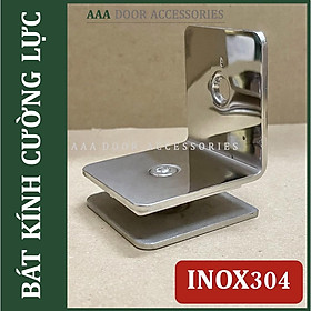 Mua Bát inox 304 bắt kính cường lực với tường  kẹp kính 90 độ bắt kính và tường sus304