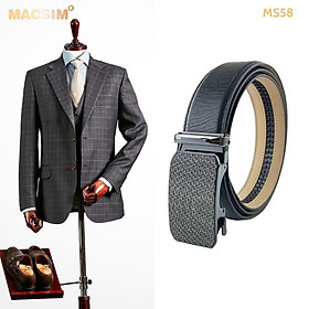 Thắt lưng nam da thật cao cấp nhãn hiệu Macsim MS58 - 105cm