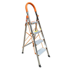 Mua Thang nhôm ghế gia đình 4 bậc Cao 1m3 mỏng nhẹ inox 304 sáng bóng nhôm T6030 hợp kim máy bay chắc chắn thân thiện với người dùng