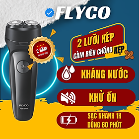 Máy Cạo Râu Flyco 2 Lưỡi Kép FS879VN Thân Máy Kháng Nước Sạc Nhanh 1 Giờ Hàng Chính Hãng