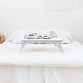Mua Bàn ăn sáng bằng gỗ- bàn mini màu trắng xếp gọn