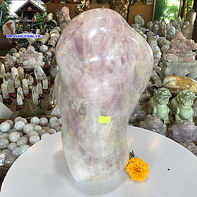 Trụ đá thạch anh hồng tự nhiên nguyên khối phong thủy T444 nặng 11.5Kg kích thước 35x20x14cm (hồng) – Vật phẩm phong thủy may mắn