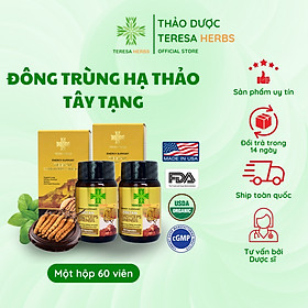 Đông Trùng Hạ Thảo Tây Tạng -Combo 2 Hộp (Made in USA) - Hoạt chất Polysacharide và Cordycepin/ Adenosine cao, giúp tăng đề kháng, hệ miễn dịch nhanh, bổ phổi, bổ thận, ngủ ngon, giảm mệt mỏi, chống lão hóa, tăng cường sinh lý