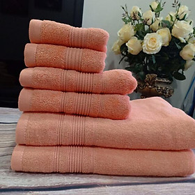 Mua Set 6 Khăn tắm  khăn lau đầu  khăn mặt gia đình siêu rẻ  dí 2 đầu cực đẹp chất bông 100% cotton