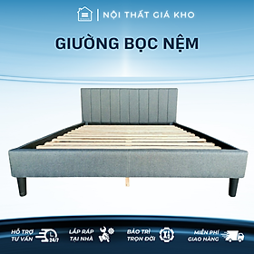 Mua Giường bọc nệm  ài kem  ghi nhạt  ghi đậm đen
