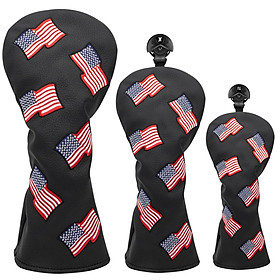 3Pcs Golf Club Head Covers 1 3/5 UT with No. Tags Golf Club Headcovers Set for Woods Hybrids