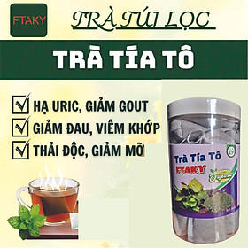 Trà tía tô túi lọc Ftaky hộp 20 túi to- Hỗ trợ người GOUT, sạm nám da, viêm khớp, cảm cúm
