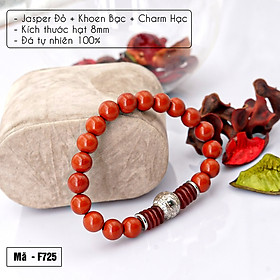 Vòng tay phong thủy Jasper đỏ 8mm + khoen bạc + Charm