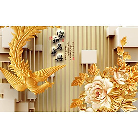 Tranh dán tường VTC phượng hoàng Lunawall-0094
