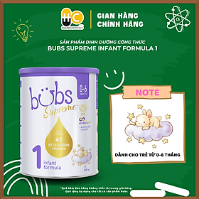 Sản phẩm dinh dưỡng công thức dành cho trẻ từ 0-6 tháng tuổi: Bubs Supreme Infant Formula 1