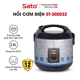 Nồi Cơm Điện SATO 30S032 3.0 - Dung tích: 3 Lít, thích hợp cho nhu cầu từ 6 - 8 người ăn. - Miễn phí vận chuyển toàn quốc - Hàng chính hãng