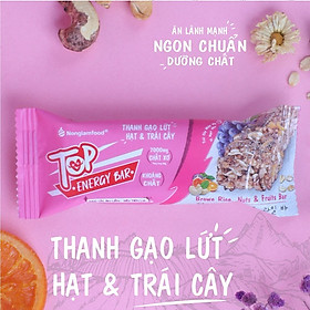 Thanh gạo lứt ngũ cốc hạt và chà bông - rong biển - trái cây