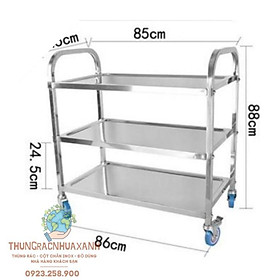 Mua XE ĐẨY DỌN DẸP INOX 3 TẦNG NHÀ HÀNG - XE ĐẨY THỨC ĂN