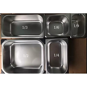 Mua GIÁ SỈ TẠI XƯỞNG Khay vuông chữ nhật Đựng Topping chè trân châu thạch Inox (Có Nắp) khay 1/4 - 3 5 lít