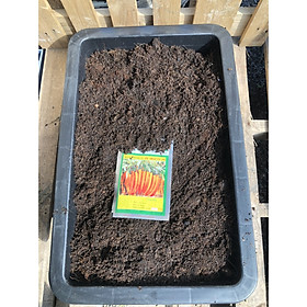 Dụng cụ trồng ớt Thái Vàng gồm: 25dm3 đất sạch giàu dinh dưỡng, khay trồng, 10  hạt giống