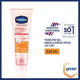 Serum chống nắng cơ thể Vaseline 50x bảo vệ da với SPF 50+ PA++++ giúp da sáng hơn gấp 2X 300ML