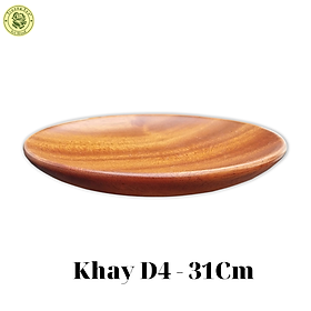 Bộ 04 Khay/Dĩa Gỗ Hình Tròn - Khay Dĩa Để Trái Cây - Đồ Gỗ Nhà Bếp Thương Hiệu Trường Sơn