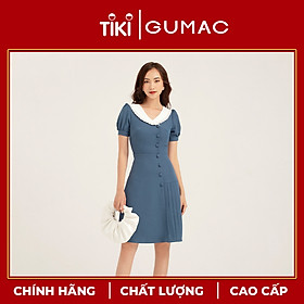 Đầm xếp ly phối cổ GUMAC DB1136