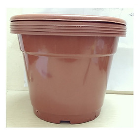 5 Chậu Nhựa Trồng Hoa Cây Cảnh Tròn Đỏ AB350x280 CN