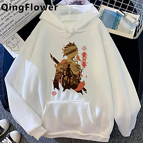 Áo Hoodie Họa Tiết Anime Hu Tao Kaedehara Kazuha Phong Cách Harajuku Cho Nam