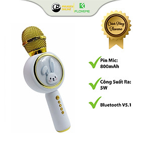 Mua Micro Karaoke Bluetooth Không Dây Kèm Loa Floveme X6 Hình Thỏ Đáng Yêu Âm Thanh Trầm Ấm Hát Hay Bắt Gịong Tốt-Hàng chính hãng