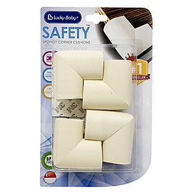 Vĩ 4 miếng xốp che góc bàn an toàn Safety spongy corner cushions Lucky Baby