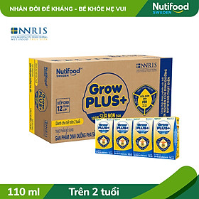 Thùng sữa bột pha sẵn Nutifood GrowPLUS+ Sữa Non Tăng Đề Kháng 2+ (48 hộp x 110ml)