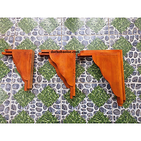 Mua Bộ chân kệ treo bàn thờ gỗ xoan  eke gỗ  giá đỡ chữ L màu đỏ trơn ( 3 cỡ dài: 30cm  35cm  40cm )